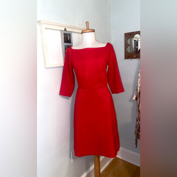 Ann Taylor Solid Red Dress - Picture 1 of 3